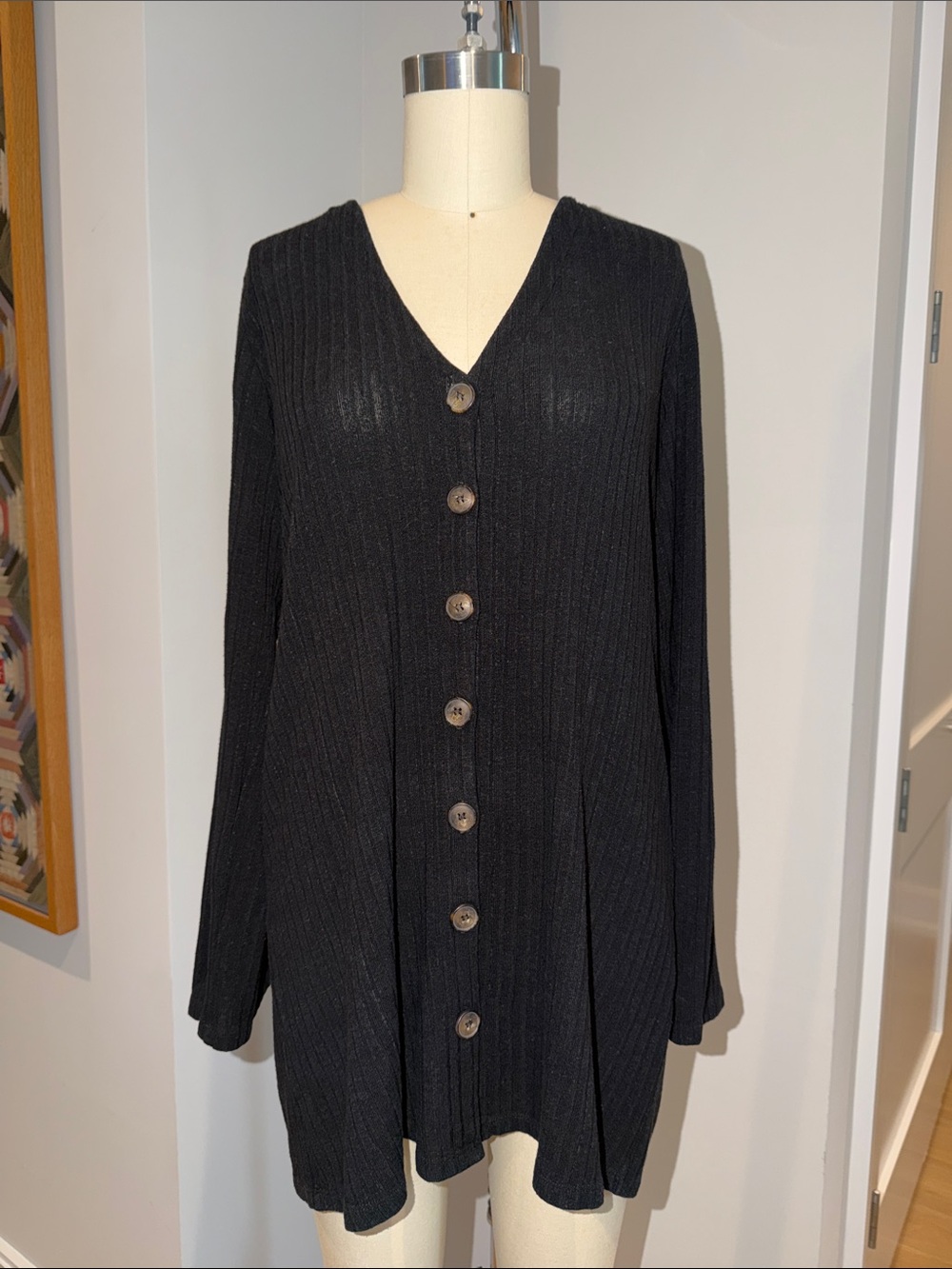 Reformation Black Button Down Dress
